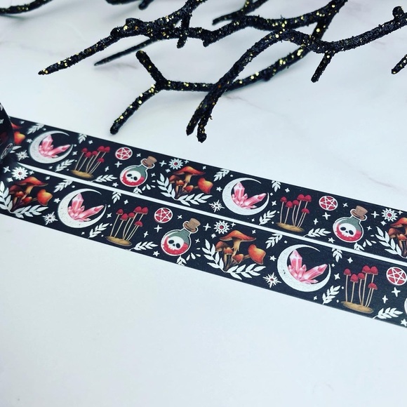 Witch Craft, Halloween, Silver Moon, Potions, Washi Tape, 1 Roll - Picture 10 of 10